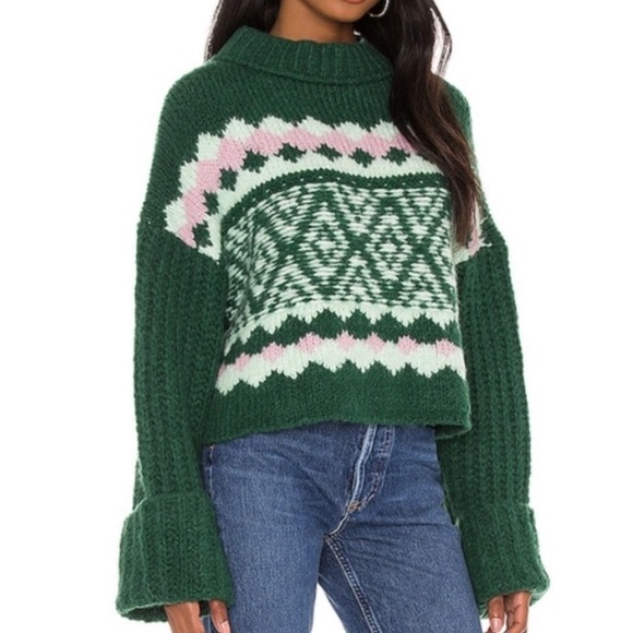 Free People Sweaters - FREE PEOPLE GREEN WINTER SWEATER KNIT​